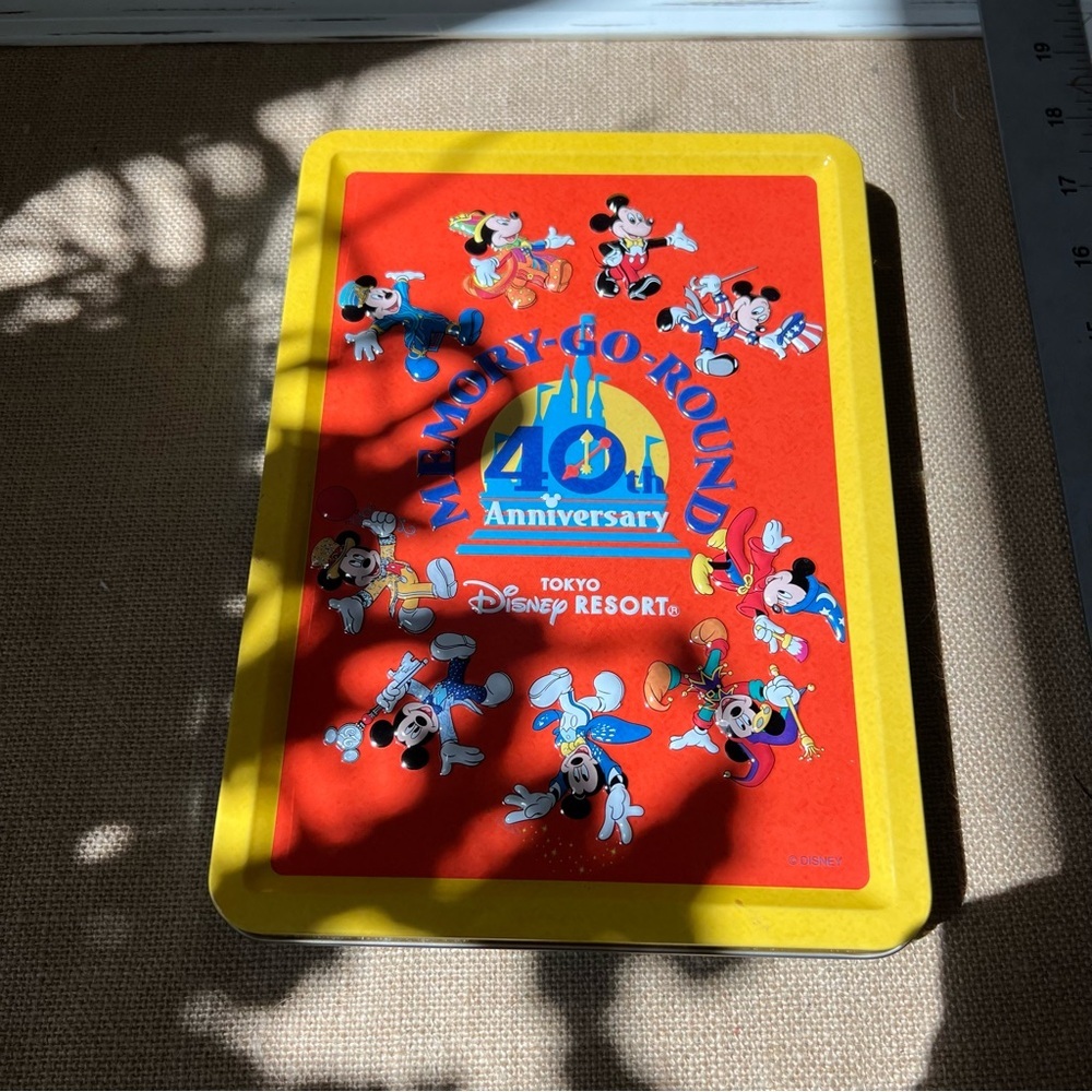 Tokyo Disney 40th Merry Go Round celebration metal tin Mickey castle storage